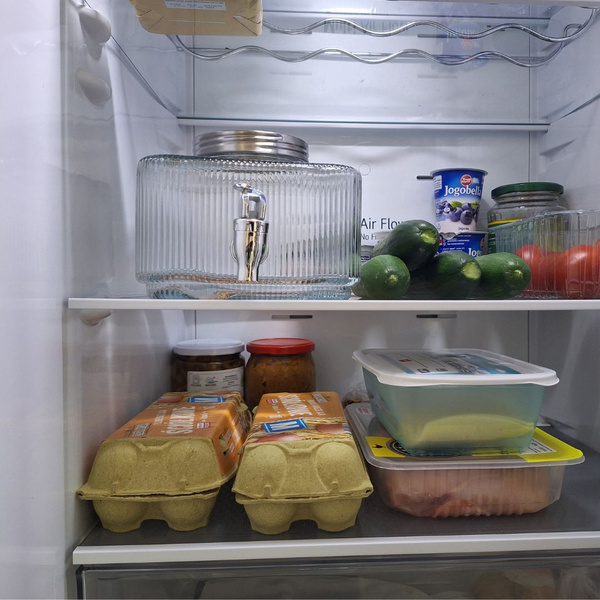 SŁÓJ Z KRANIKIEM DO LODÓWKI SŁOIK 3 L SZKLANY Z KRANEM NA WODĘ LEMONIADĘ