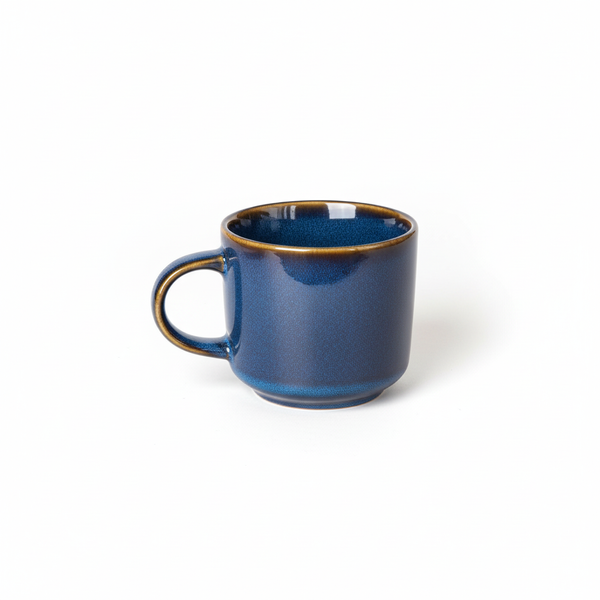 KUBKI DO KAWY HERBATY KUBEK ZESTAW 6 SZTUK 350 ML CIEMNONIEBIESKIE CERAMIKA