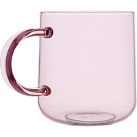 SZKLANKA SZKLANA KUBEK DO KAWY I HERBATY 310 ml. 8,7 cm RÓŻOWA