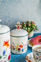 CERAMICZNY SŁOIK 750 ML DO PRZECHOWYWANIA PANI KWIATEK POKRYWKA