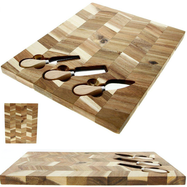 DESKA DREWNIANA TALERZ AKACJA DO SERWOWANIA SERA DAŃ PRZEKĄSEK DO KROJENIA