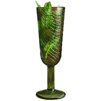 KIELISZEK DO SZAMPANA SZKLANY WZÓR PLASTRA DREWNA ARBRE ZIELONY DESIGN