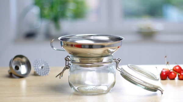 LEJEK KUCHENNY STALOWY DO SŁOIKÓW BUTELEK + SITKO