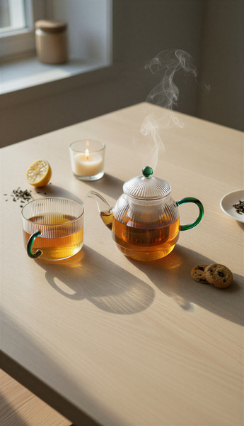 CZAJNIK DZBANEK Z ZAPARZACZEM 0,5L Z FILIŻANA 250ml ZESTAW DO HERBATY SZKŁO