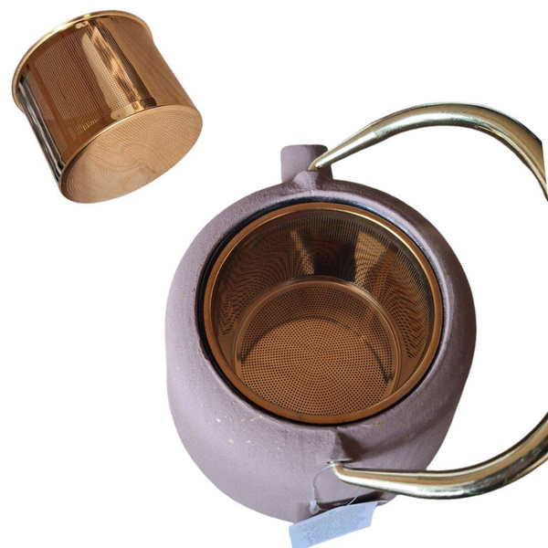 CZAJNIK IMBRYK ŻELIWNY 1L ZAPARZACZ SITKO STALOWE DO HERBATY +4 CZARKI