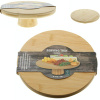 PATERA TALERZ NA CIASTO PRZEKĄSKI OWOCE 20 cm BAMBUSOWA DREWNIANA NA NODZE