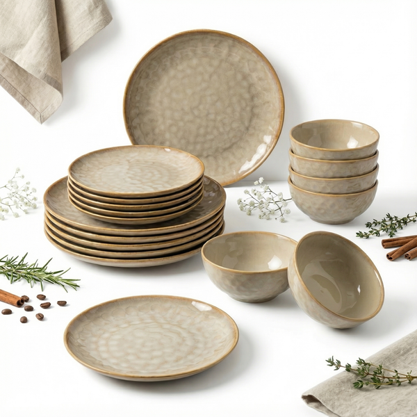 SERWIS OBIADOWY KOMPLET TALERZY 18EL. ZASTAWA OBIADOWA ZESTAW NA 6 OSÓB