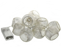 LEDOWE LAMPKI KULE LED 10 DIOD COTTON METALOWE