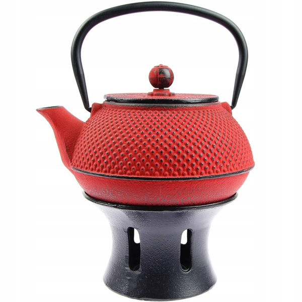 CZAJNIK ŻELIWNY IMBRYK CZARKI ZESTAW PODGRZEWACZ