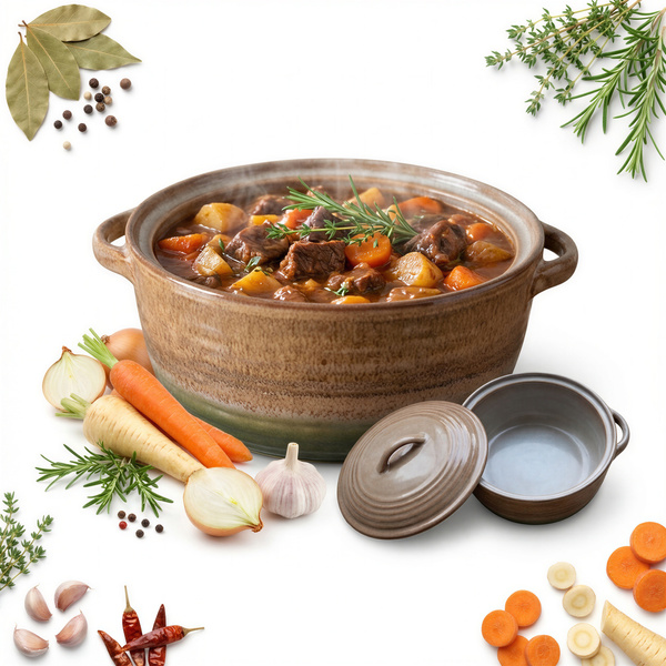 WAZA DO ZUPY GARNEK 2L CERAMICZMY Z POKRYWKĄ DO PIECZENIA CHLEBA 23 cm