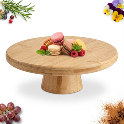 PATERA TALERZ NA CIASTO PRZEKĄSKI OWOCE 20 cm BAMBUSOWA DREWNIANA NA NODZE