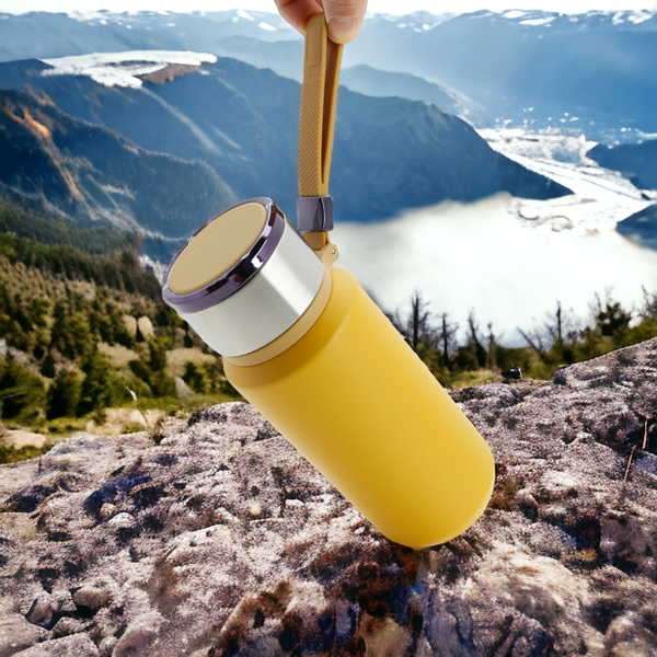 TERMOS KUBEK TERMICZNY PODRÓŻNY STALOWY 650 ml DO KAWY HERBATY WODY +SITKO