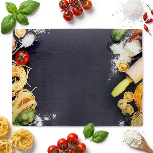 DESKA KUCHENNA SZKLANA 40X30 CM ZE WZOREM DO KROJENIA