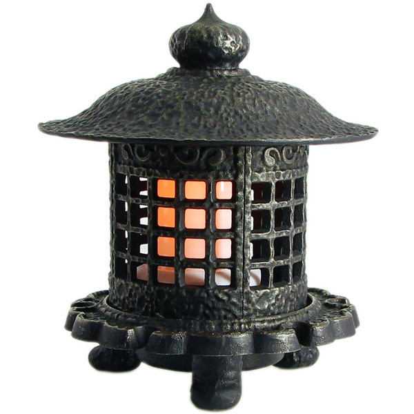 KOMINEK LED LAMPION LATARNIA ŻELIWNA LAMPA 3D Z OGNIEM RUCHOMYM PŁOMIEŃ