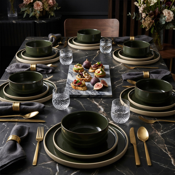 SERWIS OBIADOWY KOMPLET TALERZY 18EL. ZASTAWA OBIADOWA ZESTAW NA 6 OSÓB