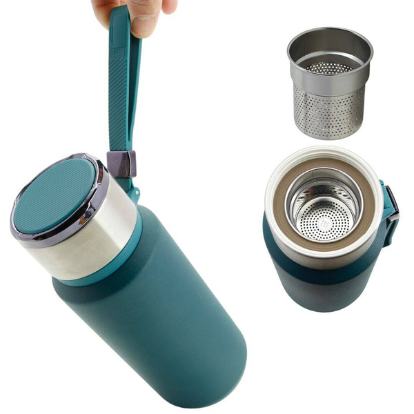 TERMOS KUBEK TERMICZNY PODRÓŻNY STALOWY 650 ml DO KAWY HERBATY WODY +SITKO