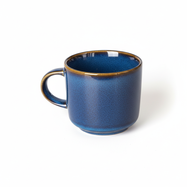 KUBKI DO KAWY HERBATY KUBEK ZESTAW 6 SZTUK 350 ML CIEMNONIEBIESKIE CERAMIKA