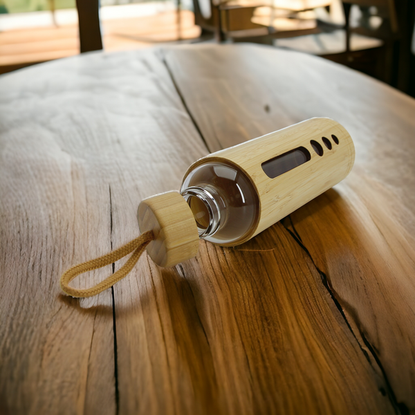 BIDON BUTELKA SZKLANA EKO SZCZELNA NA WODĘ NAPÓJ BAMBUSOWE ETUI 550 ml