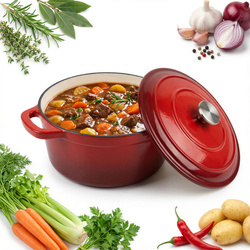 ŻELIWNY GARNEK Z POKRYWKĄ SOLIDNY CZERWONY 3.5L