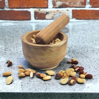 MOŹDZIERZ Z TŁUCZKIEM KUCHENNY Z DRZEWA AKACJI DO PRZYPRAW I ZIÓŁ