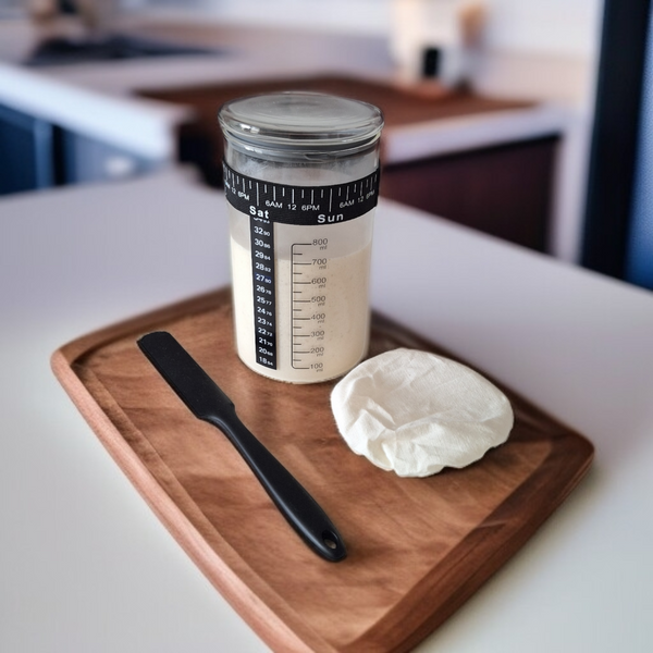 POJEMNIK DO ZAKWASU ROBIENIA NA CHLEB SŁOIK FERMENTACYJNY 800ml ZESTAW