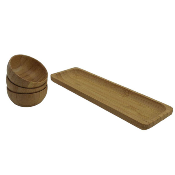 MISECZKI POJEMNIKI DO SOSU DIPÓW ORZECHÓW PRZEKĄSEK ZESTAW 3 szt. BAMBUSOWE