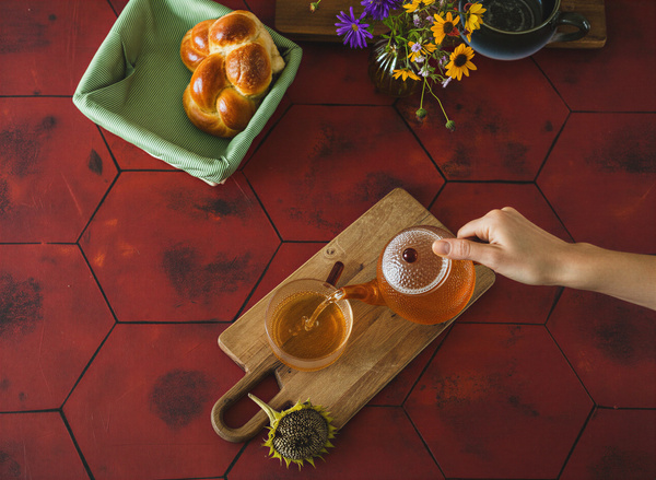 CZAJNIK DZBANEK Z ZAPARZACZEM 0,5L Z FILIŻANA 250ml ZESTAW DO HERBATY SZKŁO