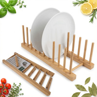 SUSZARKA DO NACZYŃ SKŁADANA OCIEKACZ BAMBUSOWY STOJAK DO 8sztuk TALERZY