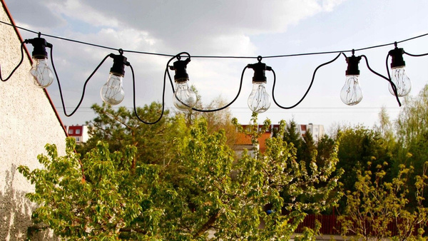 LAMPKI OGRODOWE ŻARÓWKI ŁAŃCUCH LED GIRLANDA 230V