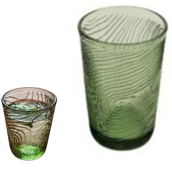SZKLANKA DO WODY GRINKÓW SOKU 300ml WZÓR PLASTRA DREWNA ARBRE ZIELONA GREEN