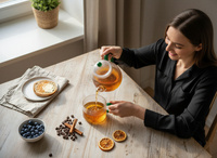 CZAJNIK DZBANEK Z ZAPARZACZEM 0,5L Z FILIŻANA 250ml ZESTAW DO HERBATY SZKŁO