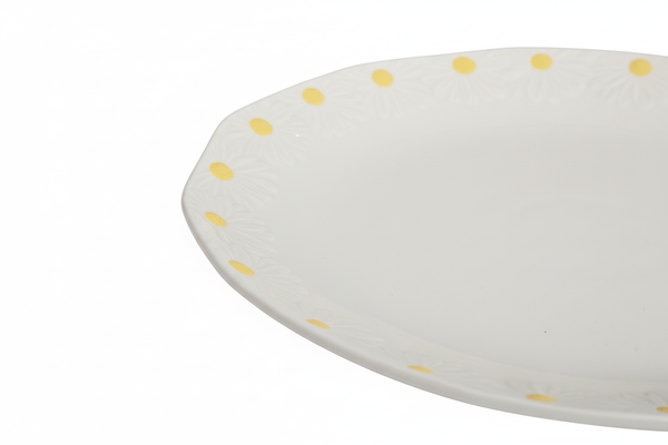 TALERZ OBIADOWY DO SERWOWANIA DAŃ DUŻY 26 CM BIAŁY CERAMIKA DAISY LINE