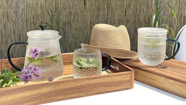 Żaroodporny szklany ZESTAW JACK zaparzacz + 2 szklanki ZIELONY