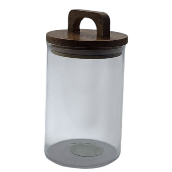 POJEMNIK SZKLANY 750 ml SŁOICZEK Z BAMBUSOWĄ POKRYWKĄ