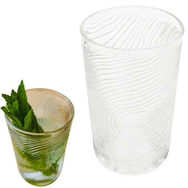 SZKLANKA DO WODY GRINKÓW SOKU 300ml WZÓR PLASTRA DREWNA ARBRE PRZEZROCZYSTY