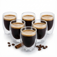 ZESTAW 6X SZKLANKI TERMICZNE KAWY ESPRESSO 80 ML