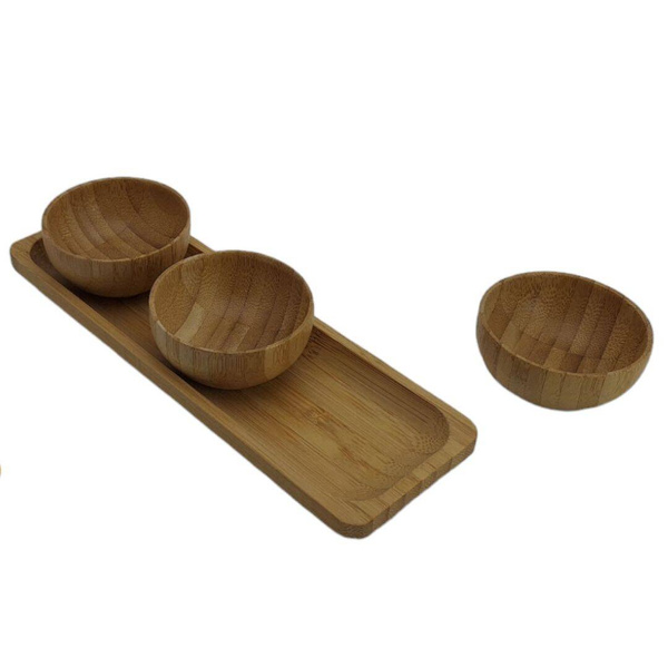 MISECZKI POJEMNIKI DO SOSU DIPÓW ORZECHÓW PRZEKĄSEK ZESTAW 3 szt. BAMBUSOWE