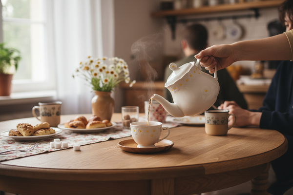 DZBANEK DO KAWY HERBATY CERAMICZNY 0.8L ELEGANCKI I FUNKCJONALNY DAISY LINE