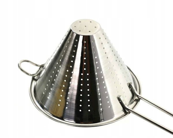 Łyżka cedzakowa STALOWY CEDZAK durszlak 16cm STOŻKOWY