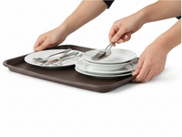 TACA KUCHENNA KELNERSKA ANTYPOŚLIZGOWA BRĄZOWA PROSTOKĄTNA 45,5×35,5×2 cm