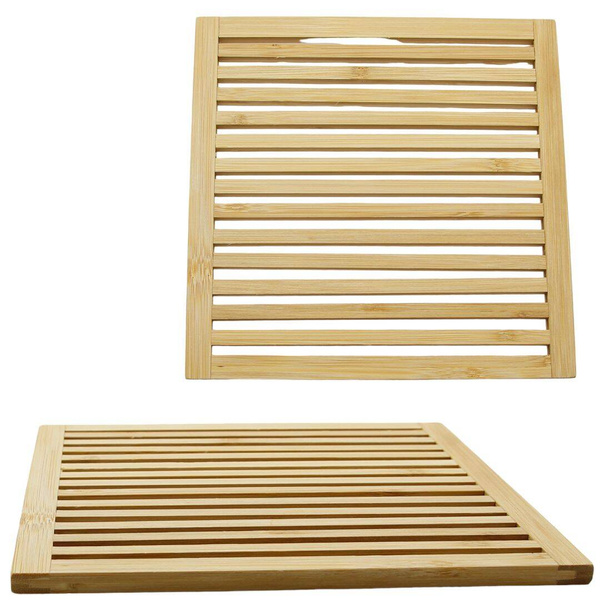 PODSTAWKA BAMBUSOWA POD GORĄCY GARNEK CZAJNIK PODKŁADKAD REWNIANA 20x20 cm