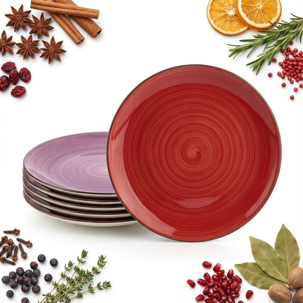 TALERZE OBIADOWE PŁYTKIE DLA 6 OSÓB DUŻE 27 CM