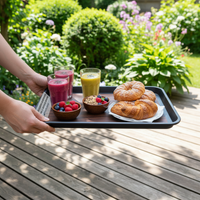 TACA KUCHENNA KELNERSKA ANTYPOŚLIZGOWA CZARNA PROSTOKĄT 45,5×35,5×2 CM