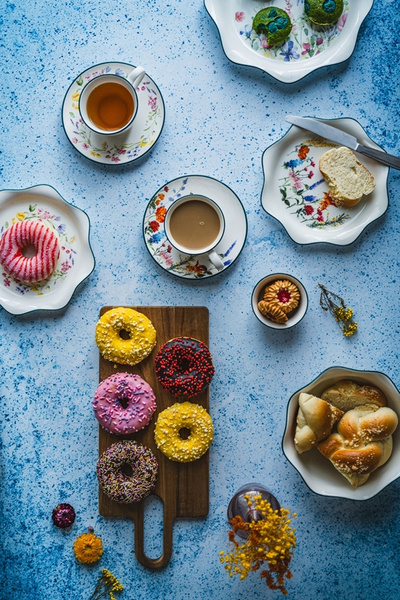 TALERZ CERAMICZNY 21 CM PANI KWIATEK PATERA DO SERWOWANIA DESERÓW