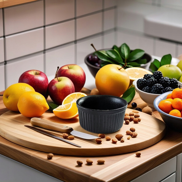 CERAMICZNE MISECZKI DO CRÈME BRÛLÉE 8SZT + OPALARKA CZARNA ZESTAW