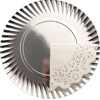 TALERZYKI PAPIEROWE JEDNORAZOWE SREBRNE URODZINOWE