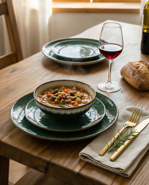 SERWIS OBIADOWY KOMPLET TALERZY 18EL. ZASTAWA OBIADOWA ZESTAW NA 6 OSÓB