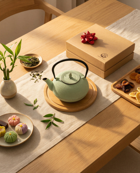 CZAJNIK ŻELIWNY IMBRYK 1.8L DUŻY MIĘTOWY DO HERBATY + ZAPARZACZ STALOWY