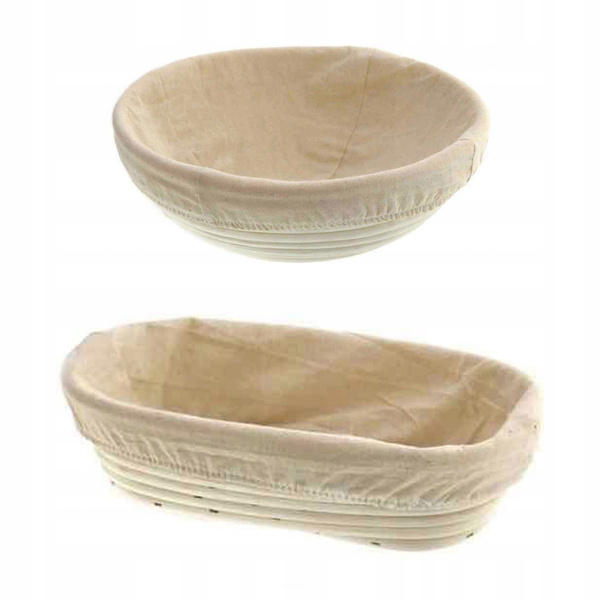 ZESTAW KOSZYKÓW RATANOWYCH DO WYRASTANIA CHLEBA GAROWANIA 28 i 23 cm