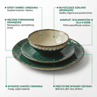 SERWIS OBIADOWY KOMPLET TALERZY 18EL. ZASTAWA OBIADOWA ZESTAW NA 6 OSÓB